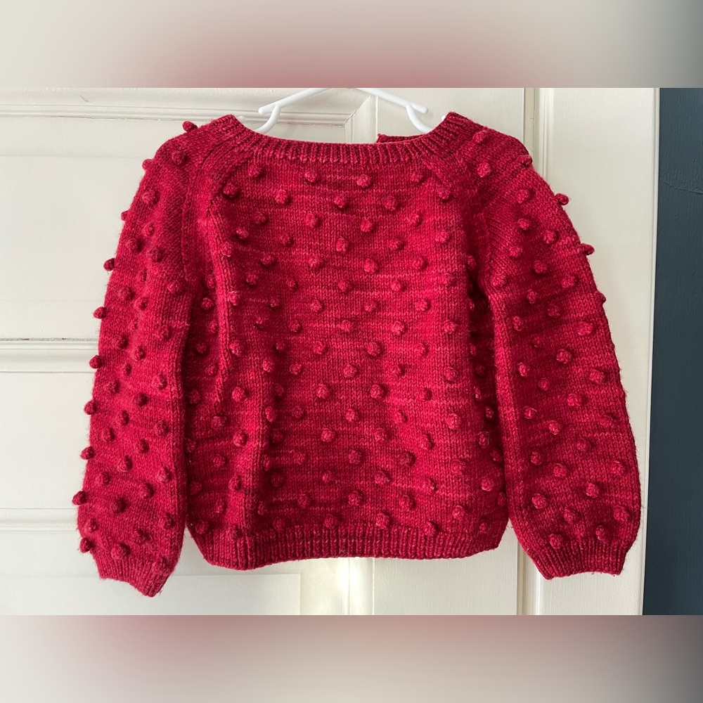 Misha & Puff berry wool popcorn pullover sweater